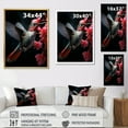 thumbnail image 4 of Designart "Vibrant Hummingbird Grey Coral Elegance I" Animals Floater Framed Canvas Print, 4 of 7