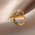 thumbnail image 4 of Anillos de apertura hueca Irregular para mujer, acero inoxidable, Color dorado, anillo geométrico, moda Simple, fiesta, regalo de joyería de Navidad, 4 of 4