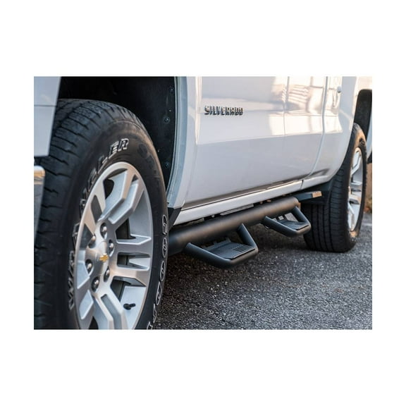 Havoc by RealTruck HS2 Black Hoop Steps Compatible With 2014-2018 Chevy Silverado Gmc Sierra Double Cab