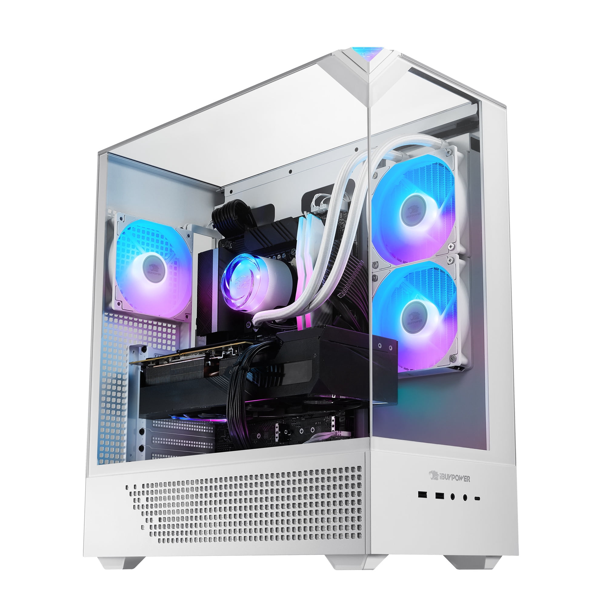 iBUYPOWER Element Gaming PC Desktop Computer AMD Ryzen 7 7800X3D CPU, AMD Radeon RX 9070XT 16GB GPU, 32GB DDR5 RGB 5200MHz RAM, 2TB NVMe SSD, Windows 11 Home, Gamer Keyboard and Mouse - EWA7R97XT01