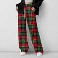 thumbnail image 1 of Cowsor Girls Casual Pants Plaid Stretch Comfy Lounge Pants Drawstring Waist with Pockets, 1 of 7