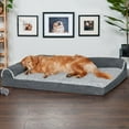 thumbnail image 5 of FurHaven Pet Products Two-Tone Faux Fur & Suede Deluxe Orthopedic Chaise Lounge Pet Bed for Dogs & Cats - Stone Gray, Jumbo, 5 of 16