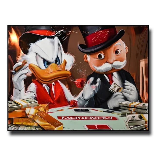 Pintura decorativa de lienzo de personaje clásico de Disney, cartel de Arte de estrella de película de dibujos animados del Pato Donald, decoración de pared moderna para el hogar, Mural