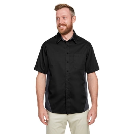 Harriton Chemise à Manches Courtes Colorblock pour Hommes M586T