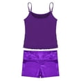 thumbnail image 6 of Yeahdor Kids Girls Sparkly Sequined Tank Top with Metallic High Waist Shorts Set for Dance Stage Performance Purple 10, 6 of 7