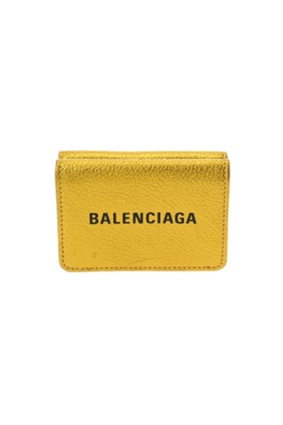 Pre-Owned BALENCIAGA Everyday Mini Wallet, Metallic Gold, 551921, Men's/Women's Leather...
