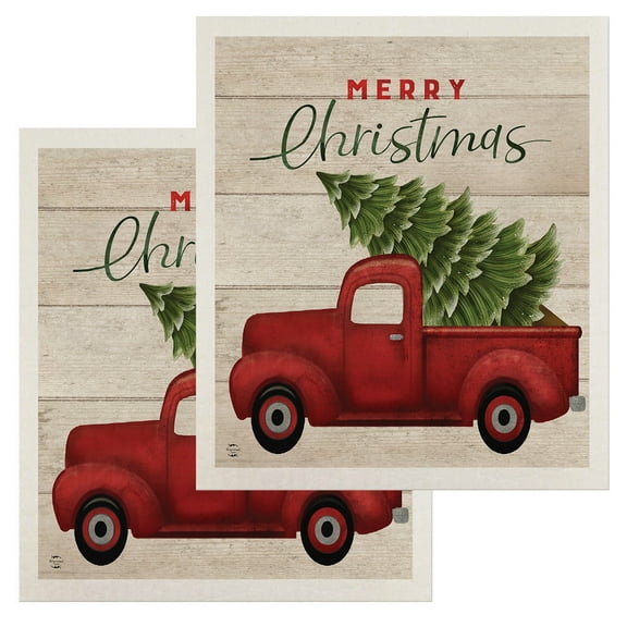 Briarwood Lane Merry Christmas Pickup Swedish Dishcloth (2-pack)