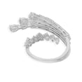 thumbnail image 3 of Multi Shape Diamond Engagement Ring, Open Cuff Diamond Ring, Bypass Split Shank Diamond Wedding Ring, Prong Set And Bezel Set Ring, 14K White Gold Plated, 2.4 Ct Simulated Diamond, 3 of 4