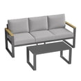 thumbnail image 1 of Set de Muebles de Aluminio para Exterior – Sofá de 3 Asientos y Mesa de Café – Cojines Gruesos Lavables – Balcón, Jardín y Terraza, 1 of 14