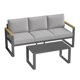 thumbnail image 1 of Set de Muebles de Aluminio para Exterior – Sofá de 3 Asientos y Mesa de Café – Cojines Gruesos Lavables – Balcón, Jardín y Terraza, 1 of 14