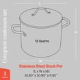 thumbnail image 2 of Olla de acero inoxidable Emporio Kitchen de 12 L con tapa, 2 of 8