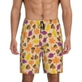 thumbnail image 3 of Lsque Acorn Autumn Fall Leaf Leaves Mens Sleep Pajama Shorts,Short Pajama Pants, Cotton Ultra-Soft Knit-4X-Large, 3 of 9