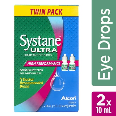 Systane Ultra Lubricant Eye Drops High Performance, 2 PK, 0.33 FL OZ