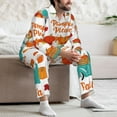 thumbnail image 7 of Hirioo Fall Pumpkins for Men's Pajama Sets 2 Piece Pjs Men's Long-Sleeved Pajama Set Button Down Sleepwear,S-XXL-X-Large, 7 of 7