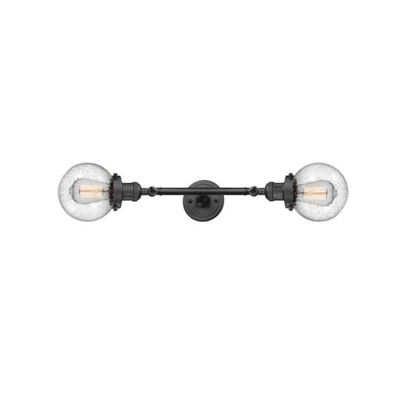 Innovations 208L-OB-G204-6-LED Beacon 2 Light Bath Vanity Light part of the Franklin Restoration Collection, Oil Rubbed Bronze