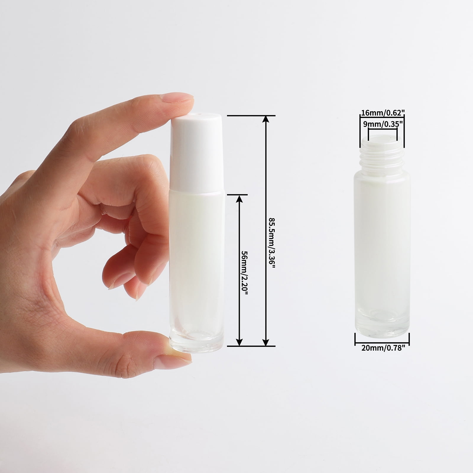 42pcs Roller Bottle, 10mL(0.34 Empty Refillable Roll-on Bottle, 5 Opener 5 Funnels with Stainless Steel Roller Balls and Caps for Travel, Perfume and Lip Gloss-White