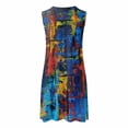 thumbnail image 4 of Lolmot Summer Dresses for Women Beach Boho Sleeveless Round Neck Vintage Floral Flowy Pockets Tshirt Tank Sleepwear Sundresses, 4 of 5