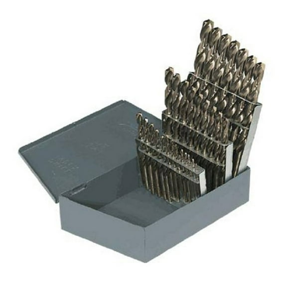 Topline Drill Bit Set, 60pcs #1-#60 & Huot USA Index, 60pcs Bright Finish