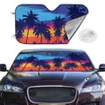 thumbnail image 2 of Uemuo Beach with Palm Trees Pattern Accordion Car Windshield Sun Shade, Foldable Reflective Sun Visor for Car, Reflector Windshield Sunshade-Medium, 2 of 7