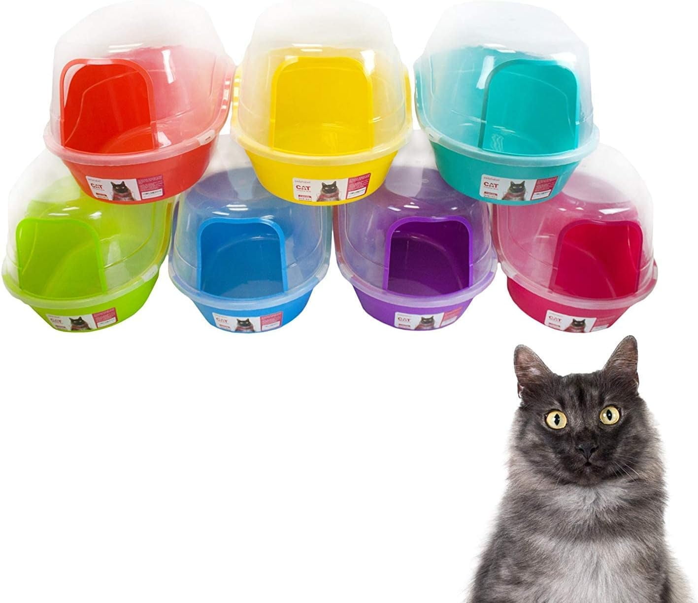 Covered Litter Box Jumbo Hooded Cat Litter Box Holds Up to Two Small Cats Simultaneously Extra Large Purple by Petphabet
