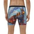 thumbnail image 4 of Xecao Cartoon Train Hot Air Balloon Print Boxer Briefs for Men's Stretch Moisture-Wicking Underwear, Mid-Rise Classics breathable fabric, 4 of 7