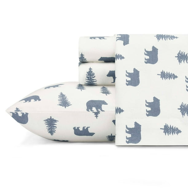 Bears and Trees Flannel Sheet Set by Eddie Bauer