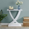 thumbnail image 5 of Pemberly Row Modern Criss-Cross Console Table in White Wood Finish, 5 of 10