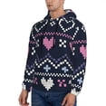 thumbnail image 3 of Lsque Pixel Heart Winter Pattern Casual Men's Hoodie,Hooded Sweatshirt with Kangaroo Pocket,Pullover Hoodie-3X-Large, 3 of 7