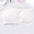 thumbnail image 2 of Jinhomg Women Bandeau Bra Padded Strapless Bralette Bra Seamless Bandeau Tube Top Bra White Free Size, 2 of 7
