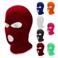 thumbnail image 4 of Men Women 3 Holes Full Face Mask Balaclava Hat Cap Knitted Outdoor Ski Windproof Beanie Hat, Red, 4 of 7