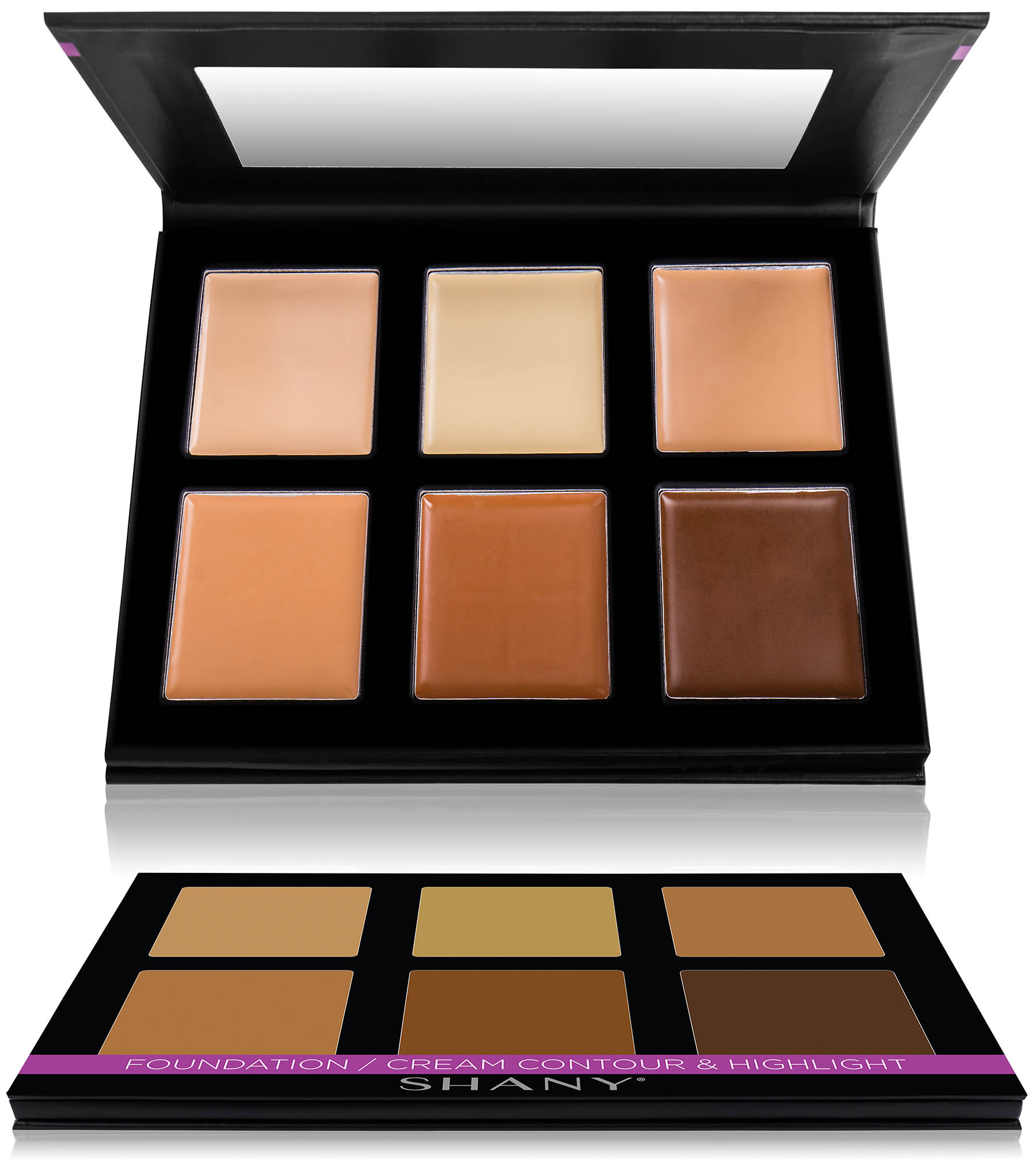 SHANY Foundation Cream Contour & Highlight Makeup Palette with Mirror - 6  Color Foundation Palette - FOUNDATION 