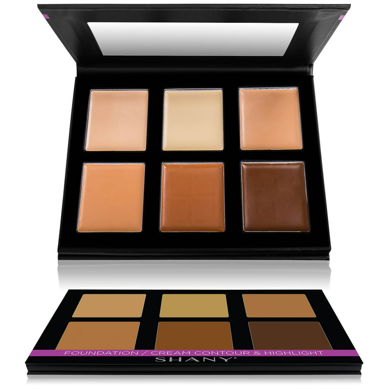 SHANY Foundation Cream Contour & Highlight Makeup Palette with Mirror - 6  Color Foundation Palette - FOUNDATION 