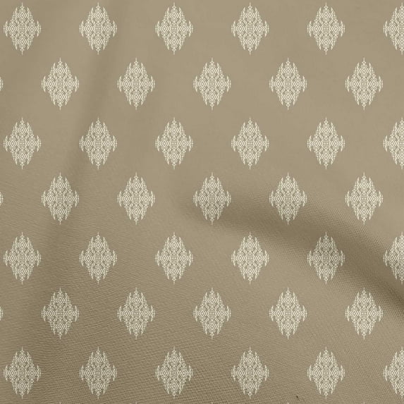 oneOone Georgette Viscose Light Brown Fabric Geometric Craft Projects Decor Fabric Printed By The Yard 42 Inch Wide