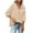 Beige, variant on Tumotour Pullover Sweatshirts For Women Long Sleeve V Neck Button Collar Drawstring Hoodies 2024 Fall Casual Solid Color Loose Tops Shirts