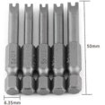 thumbnail image 2 of 5pcs 50mm S2 Alloy Steel U Shaped Screwdriver Bits 1/4 "u Shaped Hex Shank Magnetic Screwdriver, 2 of 4