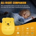 thumbnail image 4 of Luz nocturna portátil para niños, control remoto táctil de silicona, luz nocturna LED multicolor recargable por USB, regalo de cumpleaños, luz nocturna de oso sonriente oso de fresa Electrónica, 4 of 5