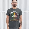 thumbnail image 3 of Tee Hunt Cultivate Our Roots T-shirt Inspire Educate Unite African American Men's Tee, Charcoal, Small, 3 of 5