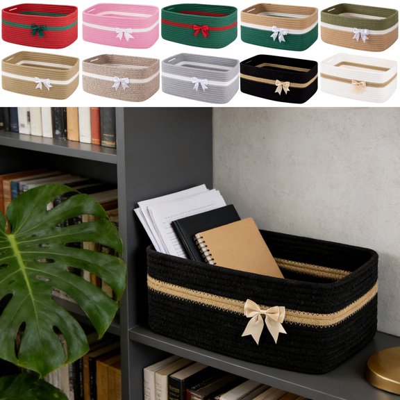TACILIP Organization and Storage, Holiday Gift Storage Basket with Packaging Woven Storage Bin, Gifts for Mom