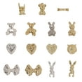 thumbnail image 5 of dianhelloya Nail Art Supplies 10Pcs Nail Ornament Gloss Non-falling Three-dimensional DIY Stunning Visual Effect Heart Bow Bear Bunny Nail Alloy Decor Nail Salon Supply, 5 of 8