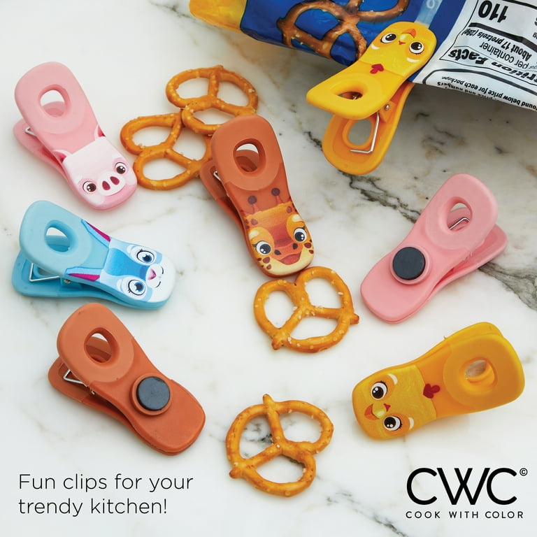 COOK WITH COLOR 10 Pc Bag Clips with Magnet- Food Clips, Chip Clips, Bag  Clips for