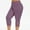 ZAAD-Purple, variant on Jsaierl Capri Leggings for Women Plus Size Hollow Design Floral Print Crop Leggings Stretch Yoga Workout Leggings Tights