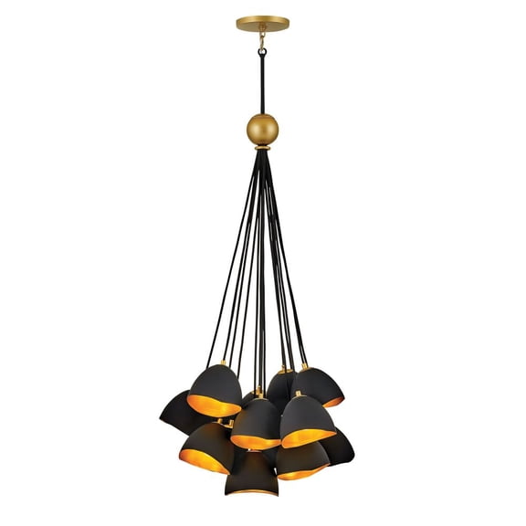 35906SHB Hinkley Lighting Nula - 15 Light Large Chandelier in Modern-Glam Style - 26 Inches Wide by 45 Inches High-Shell Black Finish