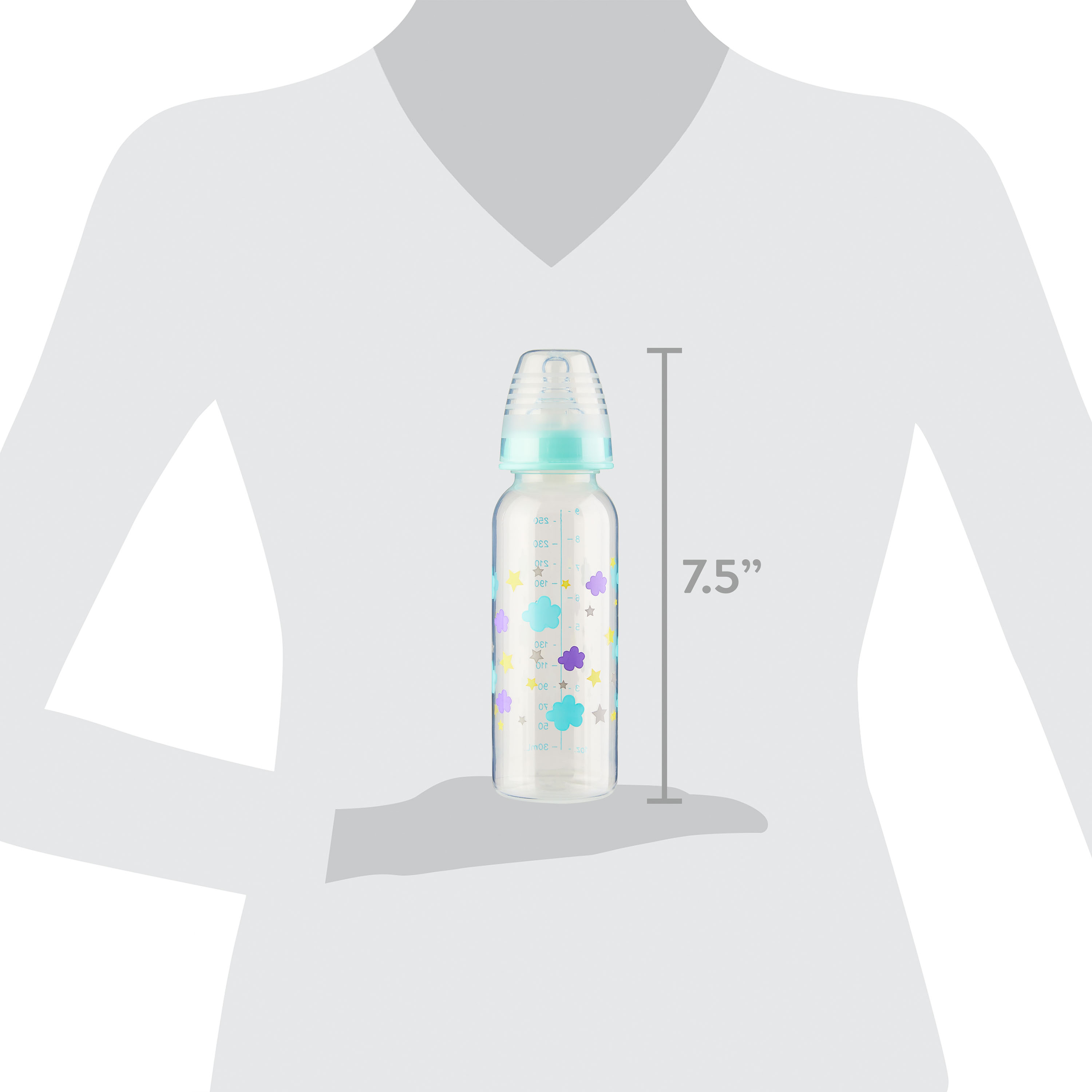 (paquete de 6) Biberón Parent's Choice de cuello estándar, 9 fl oz, recién nacido 0+ meses, neutro, paquete de 1 8