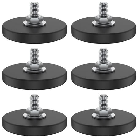 

AMERTEER 6Pcs Magnet Base 1.7 Inch Neodymium Mounting Magnet M6 Thread Stud Magnet Anti-Scratch Strong Magnet