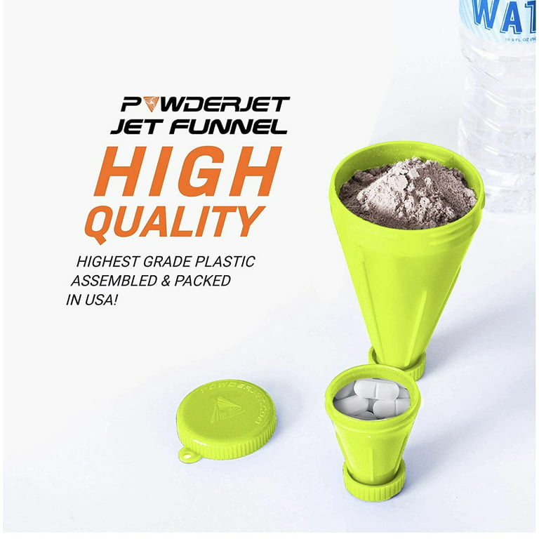 Lime 2 Sizes TSA-APPROVED 3-in-1 Protein Funnel Powder Device, Protein  Powder Containers to Go, and Powder Mixer, Tight-Lock Containers for  Protein