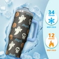 thumbnail image 4 of 30oz Halloween Tumbler with Handle, Haunted Pumpkin Bat | Print | Halloween Gifts for Women & Girls | with Lids and Straws | Stainless Steel Insulated | Coffee Travel Mug, 4 of 5
