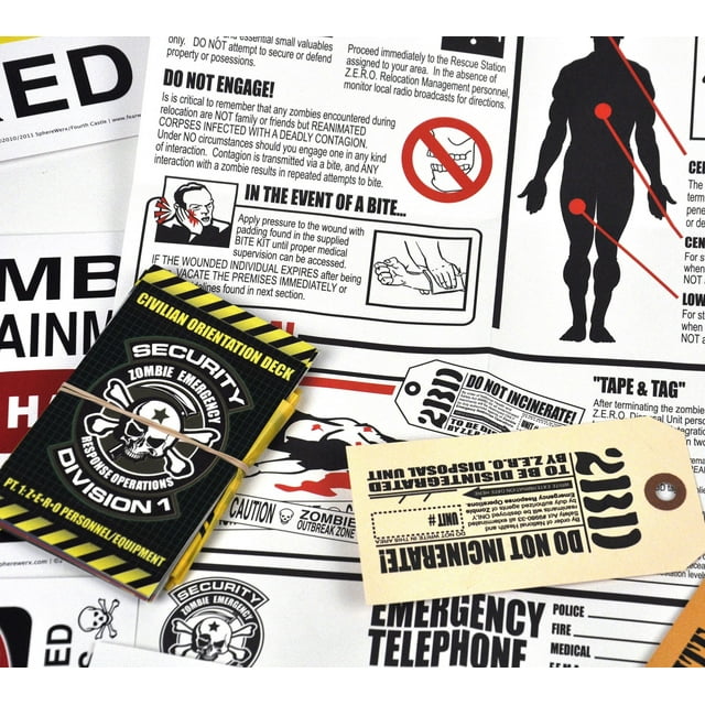 Kit de supervivencia para zombis Spherewerx con cinta adhesiva y tarjetas coleccionables