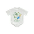 thumbnail image 1 of Faithtur Barboteuse de Pâques pour Bébé, Imprimé Lettre Rabbit, Manches Courtes, Col Rond, pour Garçons et Filles, 0-18 Mois, 1 of 9
