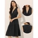 thumbnail image 2 of Vestido de verano con inserción de encaje para mujer, informal, con cuello en V, sin mangas, con gradas, sin mangas Negro XS, 2 of 6