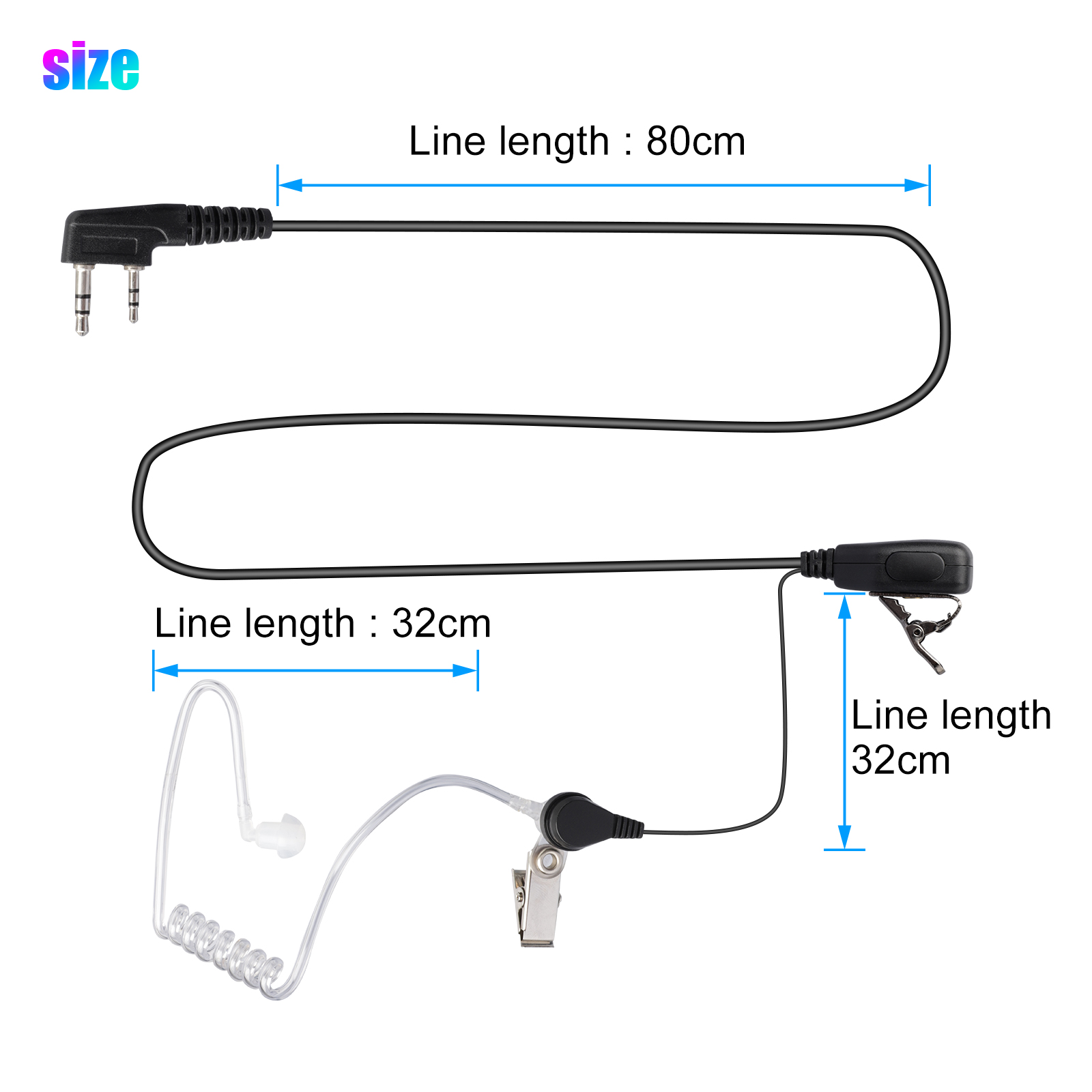 Walkie Talkies Earpiece with Mic, EEEkit Pin Covert Acoustic Tube Headset  with PTT, Wire Walkie Talkie Headset For Two-way Radio, Fits for Baofeng  UV-5R and More Walkie Talkie Models (4/2/1PCS)